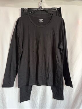 Men's Black Long Sleeve Undershirt and pants  - Classic Comfort